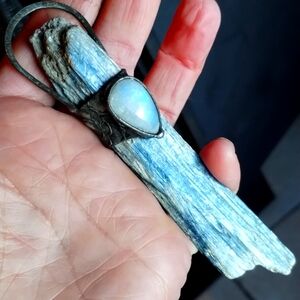 Blue and Silver Pendant Necklace